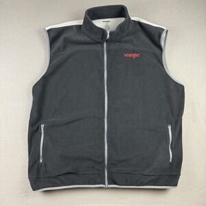 Wrangler Vest Mens 4XLT Tall Charcoal Outdoor Hiking Fleece BROKEN POCKET ZIPPER